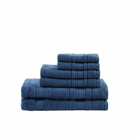 MADISON PARK Adrien Super Soft Cotton Towel Set - Blue, 6 Piece MPE73-667